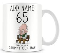 Personalised 65th Birthday Mug for Men - Humorous and Affectionate Grumpy Old Man Gift - Custom Name Milestone Birthday Present for Dad, Husband, Brother, Uncle - 11oz Ceramic