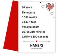 Personalised 68th Wedding Anniversary Card | 68 Year Anniversary Card for Husband and Wife, 68yr Cards for Couples