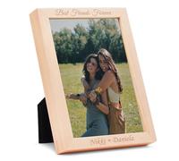Personalised 6x8 Inch Natural Solid Pine Wood Photo Frame, Perfect for Wall-Mounted or Desk Display Frame, Ideal for Family, Graduation, Wedding, or Baby Pictures, Landscape or Portrait with Stand