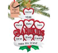 Personalised 7 Grandkids Ornament 2025 - Fast & Free 24h Customisation - Grandparents Christmas Ornaments for Tree - Custom Gift Wrapped Family of 7 Keepsake for Grandma, Grandpa, Grandchildren