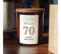 Personalised 70th Birthday Candle Gift - Custom Name & Message - Luxury Scented Milestone Keepsake - Hand-Poured by Custom Wicks™ - Thoughtful Present for Turning 70