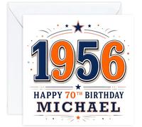 Personalised 70th Birthday Card for Him | Seventieth Birthday Card for 70 Year Old Men | Husband Dad Grandad Brother Friend | Male Birthday Card with Name (Design 07)