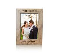 Personalised 7x5 Photo Frame - Custom Laser Engraved Picture Frame Gift for Wedding, Mum, Dad, Christmas, Mother’s Day, Father’s Day - Add Your Own Text (Personalised Text, Portrait)
