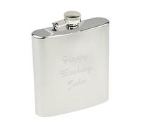 Personalised 8oz Stainless Steel Hip Flask with Engraved Message