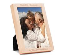 Personalised 8x10 Inch Natural Solid Pine Wood Photo Frame, Perfect for Wall-Mounted or Desk Display Frame, Ideal for Family, Graduation, Wedding, or Baby Pictures, Landscape or Portrait with Stand