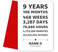 Personalised 9th Wedding Anniversary Card for Husband or Wife | 9th Anniversary Card for Couple | Married for 9 Year as Husband and/or Wife