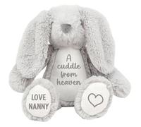 Personalised A Cuddle From Heaven Grey Bunny Rabbit Plush Cuddly Toy - Kids & Babies Teddy Bear Keepsake Memory Gift