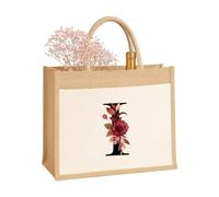 Personalised A-Z Bag for Women, Mother, Sister, Girlfriends and Bridesmaids, Sustainable Jute Bag, Gift Bag, Jute Bag, Shopping Bag, Made of 100% Jute and Cotton, XL
