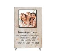 Personalised A5/A4 Friendship Plaque - Heartfelt Gift with Custom Photo - Freestanding MDF or Acrylic Plaque with Inspiring Quote (Acrylic A5 21cm x 15cm, Brown Marble)