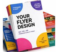 Personalised A5 Flyer Printing Double Sided Custom Business Leaflets, Upload Your Logo & Design Advertising Flyers for Door Drops, Events & Promotion