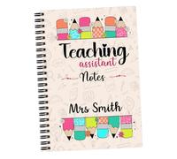 Personalised A5 Notebook - Teaching Assistant Notes - Add Name - Present, Thank You - Custom End of Year Leaving Appreciation Gift for TA or Colleague