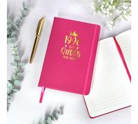 Personalised A5 Pink Notebook, 1996 This Queen Was Born, 30th Notebook for Women, 30th Birthday Gift for Daughter, Sister, Wife, Niece Milestone Birthday Journal Keepsake Notepad Gift for Her