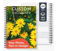 Personalised A5 Spiral Notebook, Add Photo, Logo or Text, Planner, 1 Pack