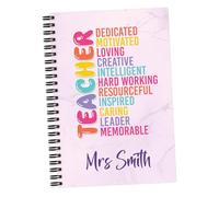 Personalised A5 Teacher Appreciation Notebook - Gift for Teachers, Teaching Assistant, TA, Leaving, End of Term, Custom School Leaving Present