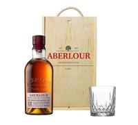 Personalised Aberlour 12 Year Old Single Malt Scotch Whisky Gift Set with Whisky Glass in Wooden Box - 70cl (40% ABV) - Gifts for Men, Mens Gifts, Christmas, Father's Day, Birthdays