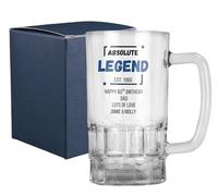 Personalised Absolute Legend Design 20oz Pint Glass Beer Tankard Birthday Gift for 18th 21st 30th 40th 50th 60th 70th 80th - Dishwasher Safe (Print with Handle on Right, Cardboard Gift Box)