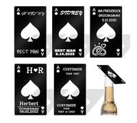 Personalised Ace of Spades Bottle Opener Bulk,Pack 5-80 Custom Poker Card Bottle Openers with Your Text/Logo,Stainless Steel Wallet Beer Openers Party Favors for Bar,Wedding,Promotion,Gift (Black)