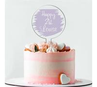 Personalised Acrylic Birthday Cake Topper with Custom Age and Name - Seven Colour Options for a Unique Celebration, Handmade for Your Special Day, Any Milestone Birthdays