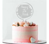 Personalised Acrylic Birthday Cake Topper with Custom Age and Name - Seven Colour Options for a Unique Celebration, Handmade for Your Special Day, Any Milestone Birthdays