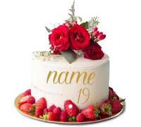 Personalised Acrylic Cake Charm Word Number Script Font A 3" 4" 5" 6" Acrylic Cake Topper Letter Alphabet Decoration for Wedding Anniversary Birthday (5inch (125mm) 1word + number, White)