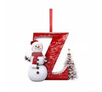 Personalised Acrylic Christmas Ornament 8cm Red Letter A-Z Set