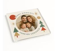 Personalised Acrylic Coaster Gift with Cherished Geometry Design - Personalised Christmas Photo Keepsake for Family Celebration