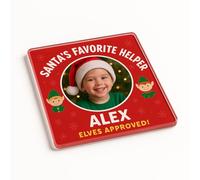 Personalised Acrylic Coaster Gift with Jolly Frame Magic Design - Personalised Christmas Photo Keepsake for Kids' Table Setting Fun