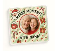Personalised Acrylic Coaster with Festive Photo Frame - Merry Frame Festivit Christmas Decor for Cherished Family Moments