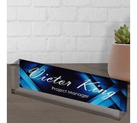 Personalised Acrylic Desk Name Plate | Printing Glass Effect | Custom Gift for Office, Home or Loved Ones | Sizes: 10×3cm (12mm thick)