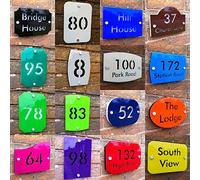 personalised acrylic HOUSE SIGN PLAQUE with House Number and Street Name Modern Door Stencil Acrylic Sign Plaque plus Fixings Clear to See