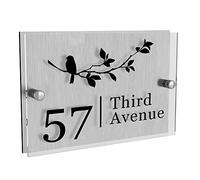 Personalised Acrylic House Signs - Plaques for Wall, Outside Door Number Signs (Design 1)