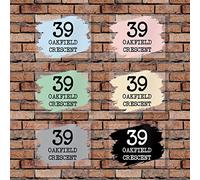 Personalised Acrylic Modern Colour Door Number Plaque, Contemporary Custom Front Door Address Sign (Blush Pink)