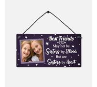 Personalised Acrylic Photo Plaque Friendship Gifts for Women Her Girls Best Friends BFF Birthday Christmas Home Decor Wall Hanging Sign-Best Friends May not be Sisters by Blood