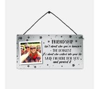 Personalised Acrylic Plaque with Photo Pink Friendship Gifts for Men Women Best Friends BFF Birthday Christmas Home Decoration Wall Hanging Sign with Quote
