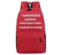 Personalised Add Name Logo Letter Number School Bag Custom Print Boy Girl Bagpack Teenagers Student Canvas Backpack Color2,46 * 32 * 16cm