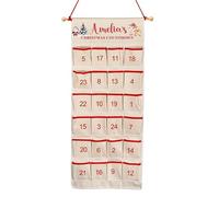 Personalised Advent Calendar Empty Fill Your Own Xmas Christmas Countdown Refillable Hanging Reusable Large Pockets Family Kids Fabric Santa