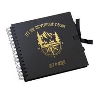 Personalised Adventure Camping Travel Journal Album Scrapbook Multiple Colours (Black)