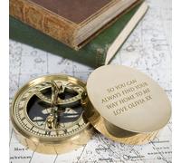 Personalised Adventurer's Brass Sundial and Compass