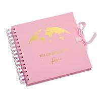 Personalised Adventures Pink Holiday Scrapbook Album, Spiral Bound, Metallic Foil Finish, Kraft Paper