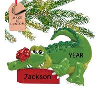 Personalised Alligator Ornament 2025 - Fast & Free 24h Customisation - Animal Christmas Ornaments for Tree - Custom Gift Wrapped Zoo Keepsake for Wildlife Lovers