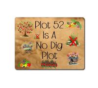 Personalised Allotment Metal Sign Gift - Plot Any Number Is A No Dig Plot - Dark - Cute Fun Novelty Gardening Aluminium Present