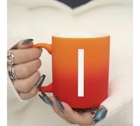 Personalised Alphabet Initial Mug, 11oz Ceramic Coffee Mug - 30th 40th 50th Gifts for Him Her, Fathers Day, Mothers Day, Birthday Valentines, Christmas, Retirement Present (I)