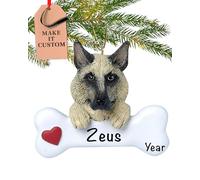 Personalised Alsatian Dog Bone Ornament 2025 - Fast & Free 24h Customisation - Pet Christmas Ornaments for Tree - Custom Gift Wrapped German Shepherd Keepsake for Dog-Lovers