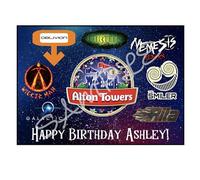 Personalised Alton Towers Costco/Asda Size Edible Print Feat. the Big 6 Coasters