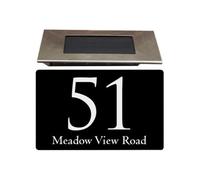 Personalised Aluminium House Sign With Solar Light Customised With Your House Number And Street Name 160 X 280mm Black