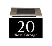 Personalised Aluminium House Sign With Solar Light Customised With Your House Number And Street Name 160 X 280mm Black