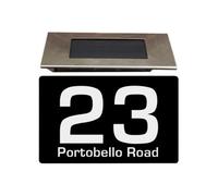 Personalised Aluminium House Sign With Solar Light Customised With Your House Number And Street Name 160 X 280mm Black