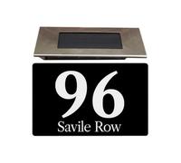 Personalised Aluminium House Sign With Solar Light Customised With Your House Number And Street Name 160 X 280mm Black