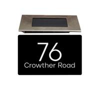 Personalised Aluminium House Sign With Solar Light Customised With Your House Number And Street Name 160 X 280mm Black