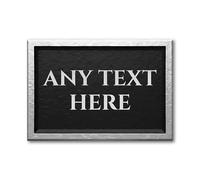 Personalised Aluminium Metal Sign Black Framed Nameplate for Home and Office Modern Monochrome Wall Plaque Ideal Housewarming Gift